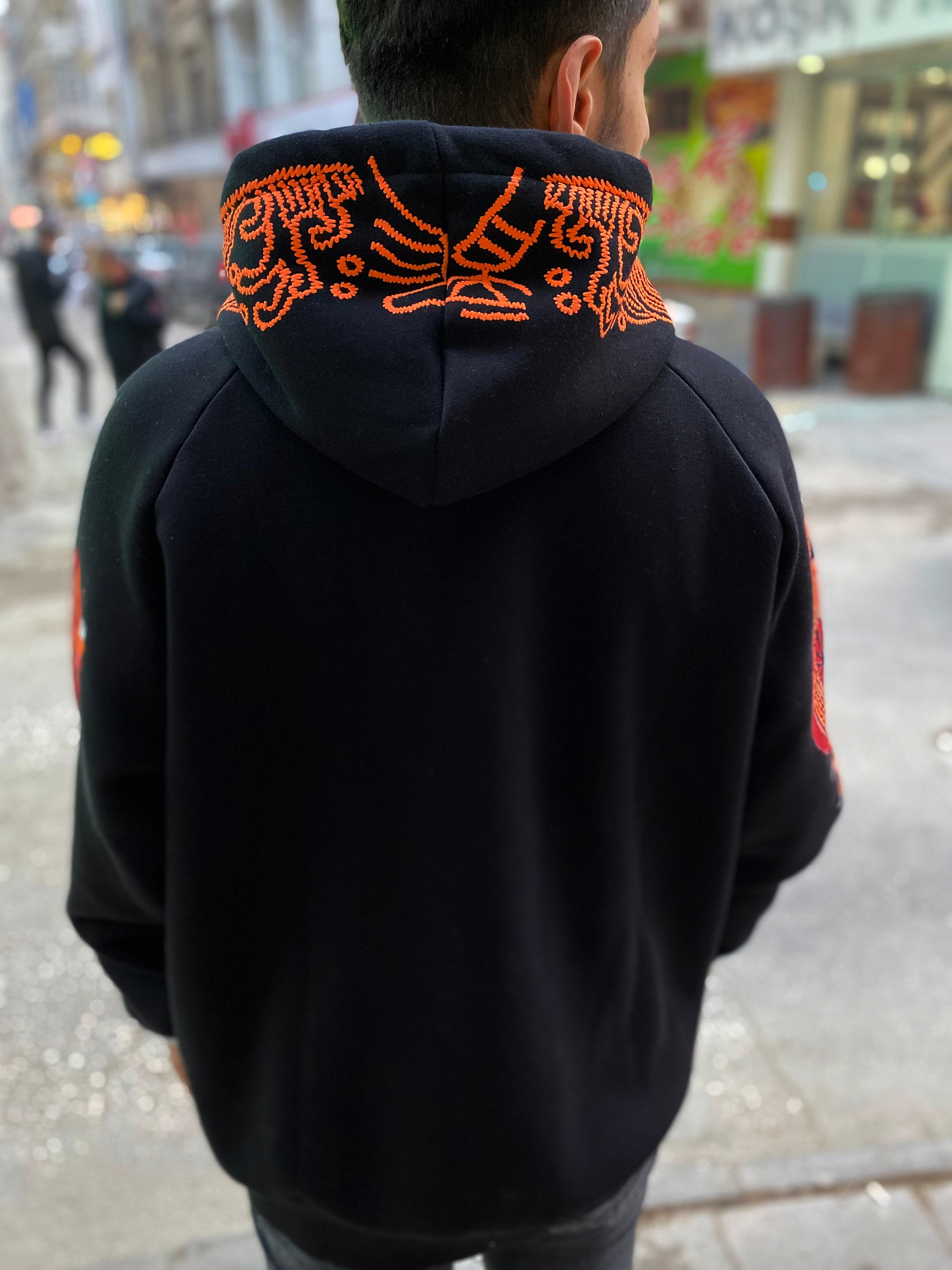 Japanese Dragon Hoodie Harajuku Clothing Hoodie Men Harajuku Clothing Black Dragon Print