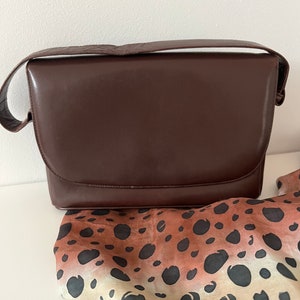 Handbag, leather, faux leather, brown, 1980s, vintage