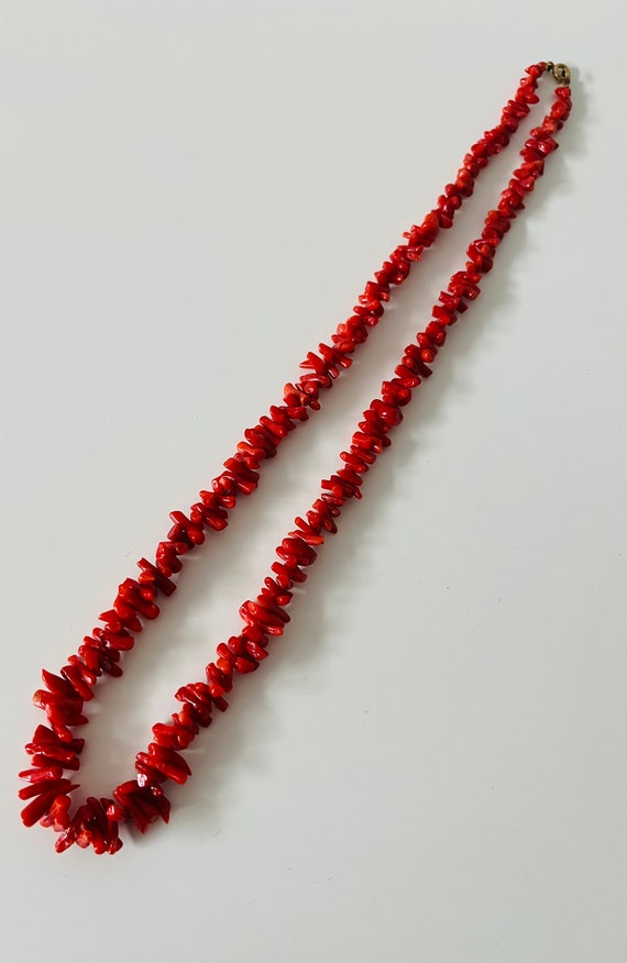 Coral necklace, branch coral, red, length 62 cm, … - image 2