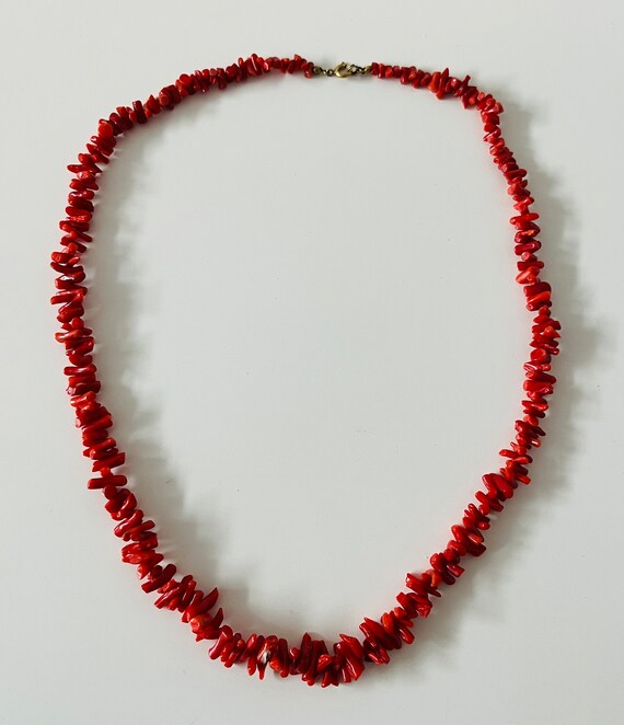 Coral necklace, branch coral, red, length 62 cm, … - image 3