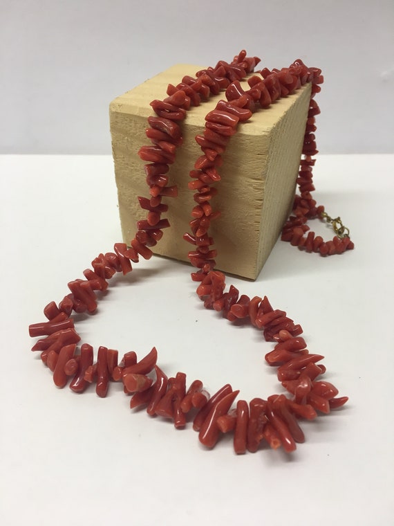 Coral necklace, branch coral, red, length 62 cm, … - image 6