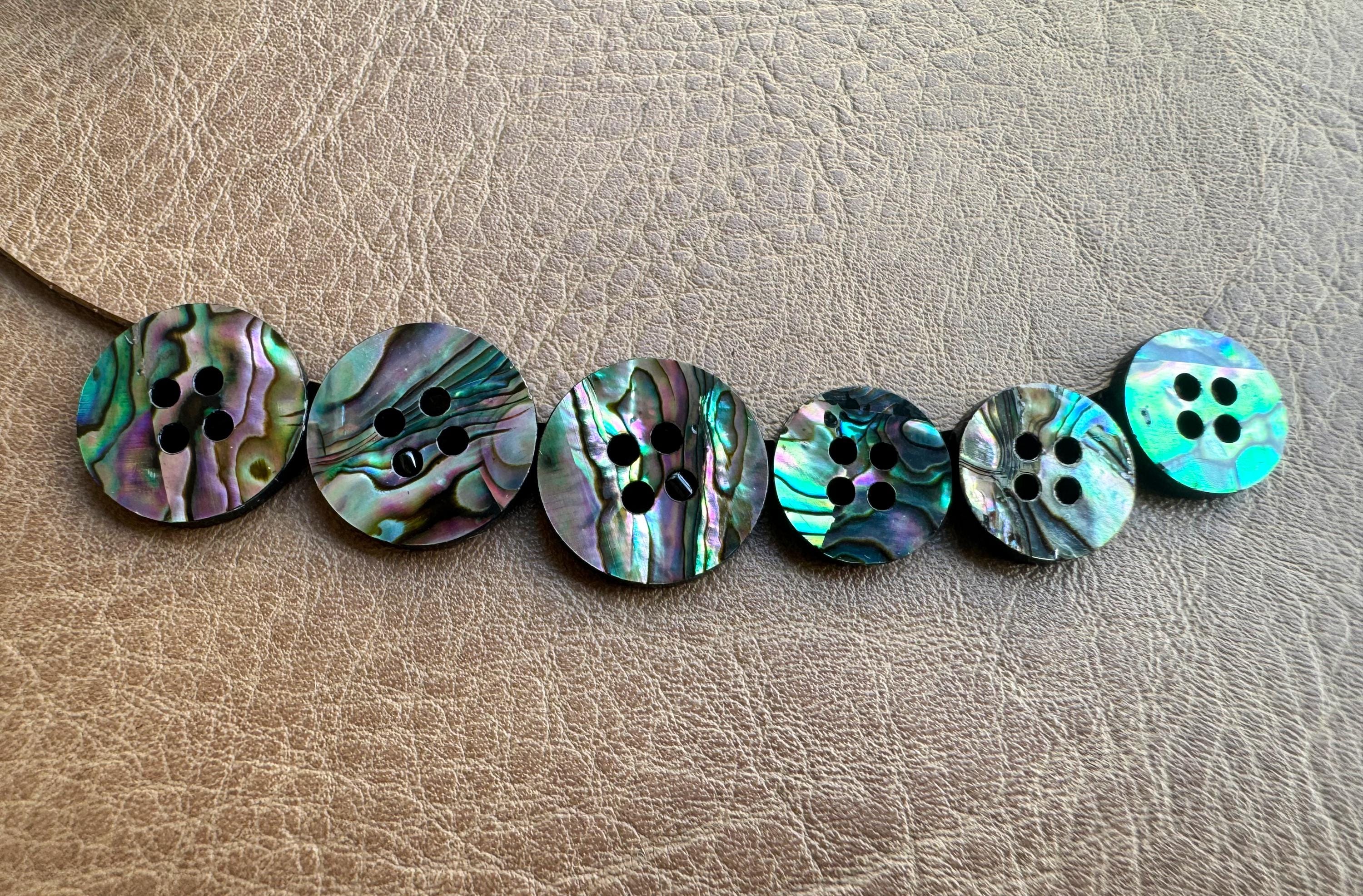 Natural Abalone Shell Buttons ,round Buttons,iridescent Four-hole ...