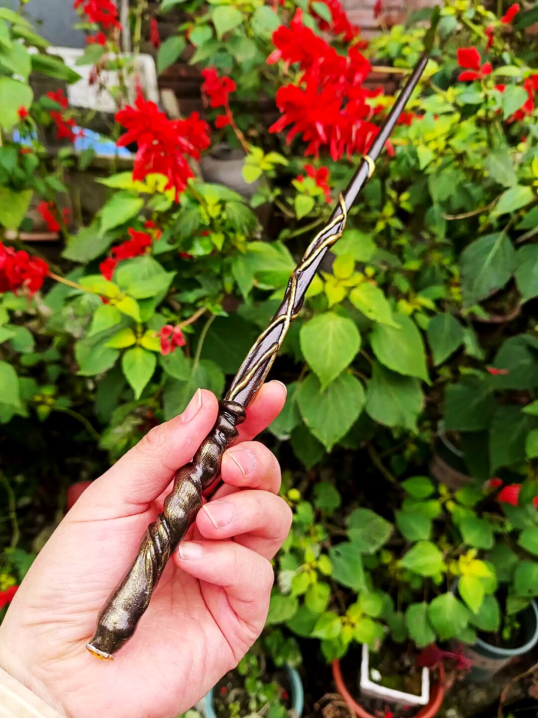 Magic Wanddiy Wandhandmade Wandgolden Brown Hufflepuff Etsy