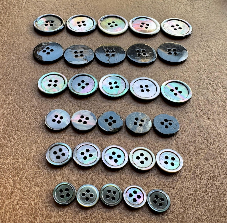 Real Shell Button Color Black Shell Buttons,round Buttons,women's Shirt Buttons,real Shell ...