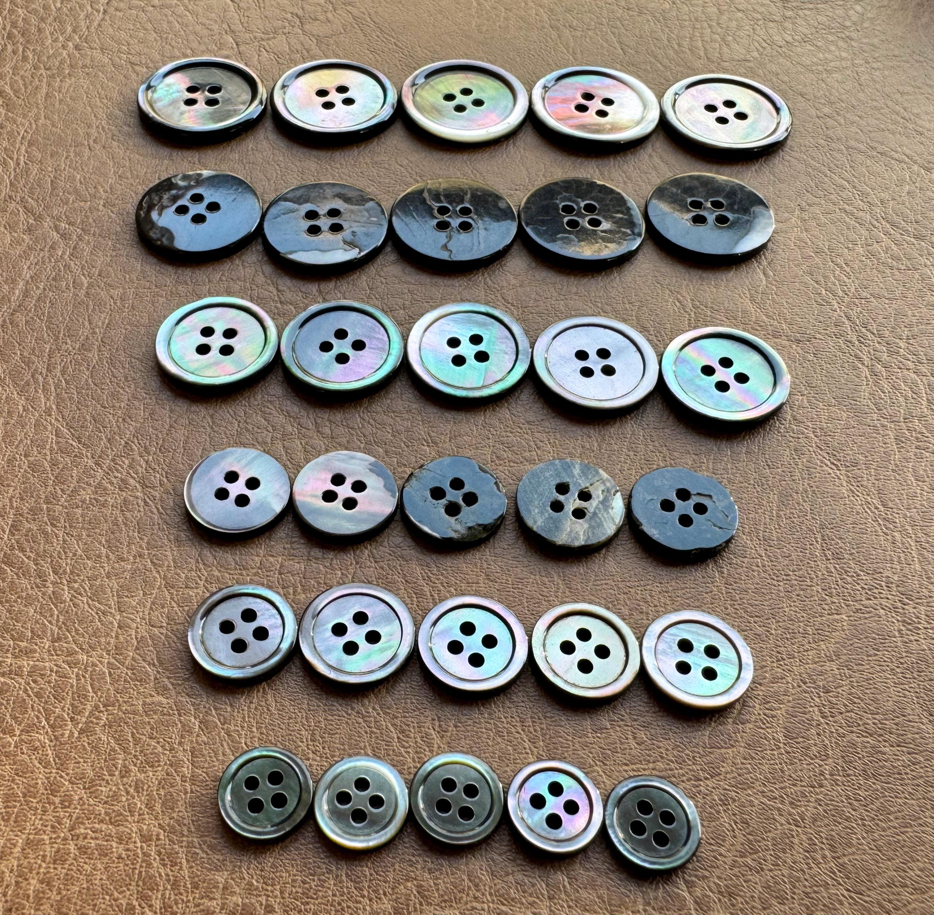 Black Shell Button Black Shell Buttons,round Buttons,women's Shirt Buttons,real Shell ...