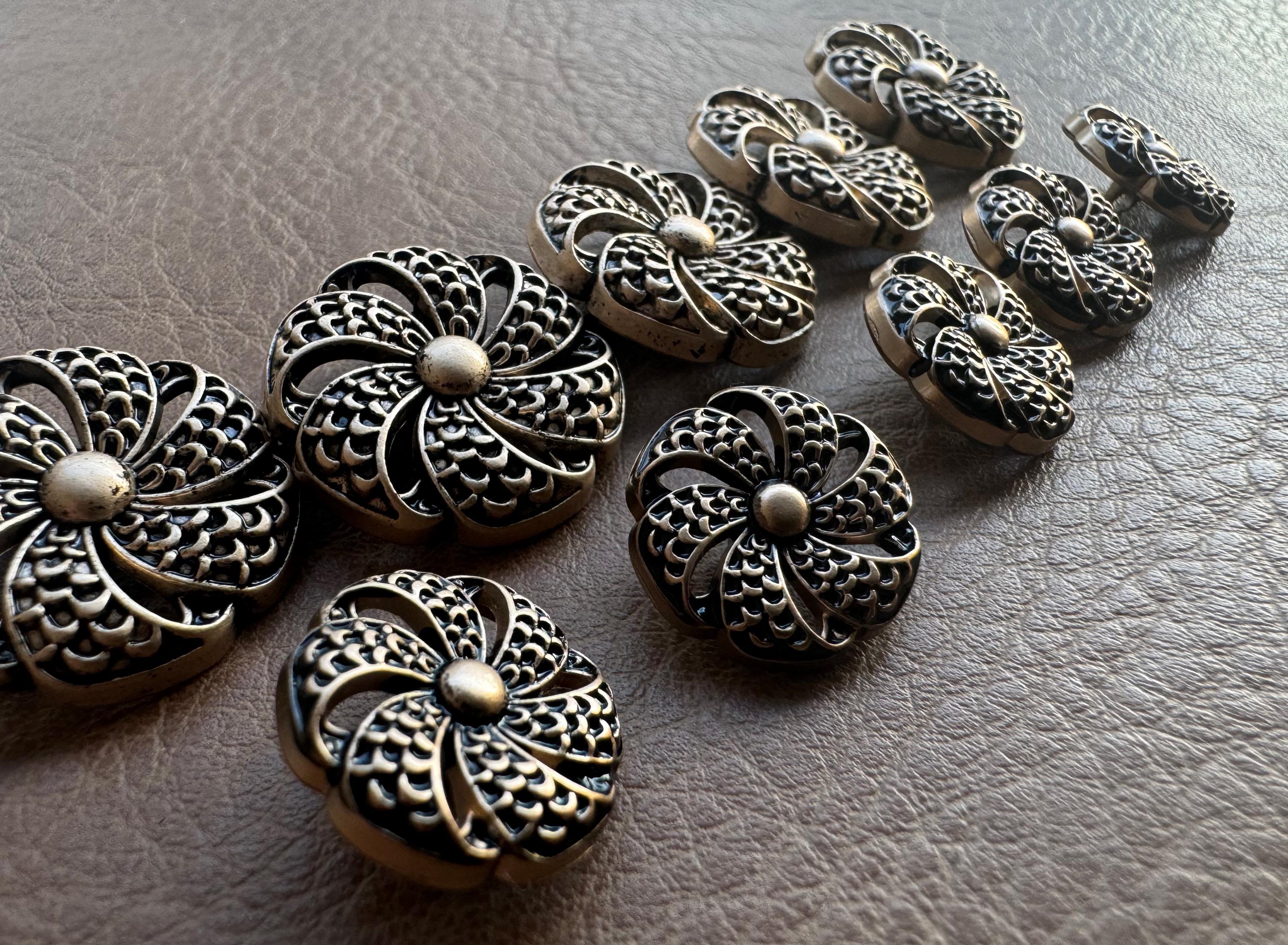 Vintage Antique Brass Metal Buttons|ornate Swirl Filigree Design ...
