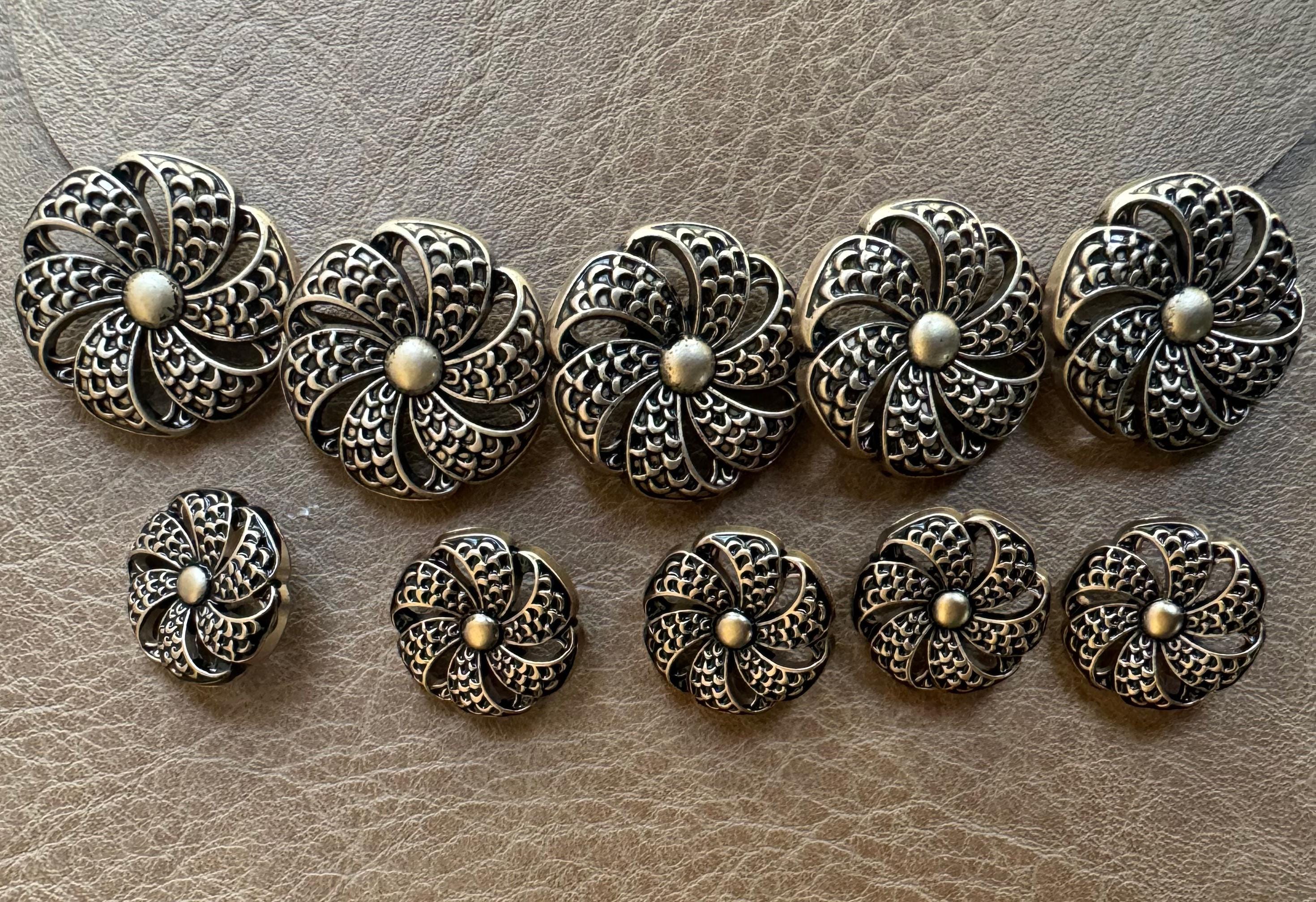 Vintage Antique Brass Metal Buttons|ornate Swirl Filigree Design ...