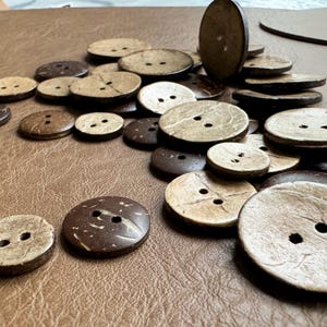 Botones de coco, Botones botánicos naturales, Botones de estilo vintage, Accesorios de tela para hacer tú mismo, Botones hechos a mano, Accesorios de ropa