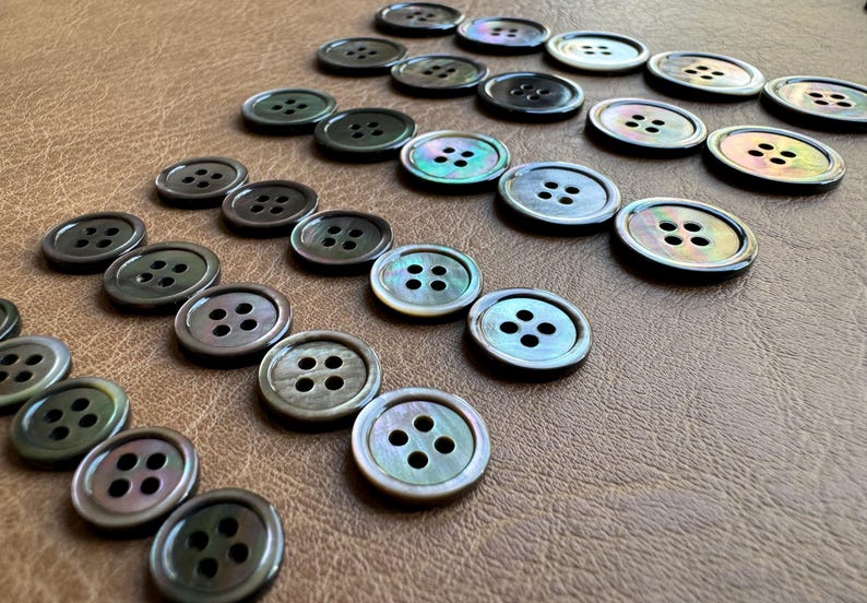 Black Shell Button Black Shell Buttons,round Buttons,women's Shirt Buttons,real Shell ...