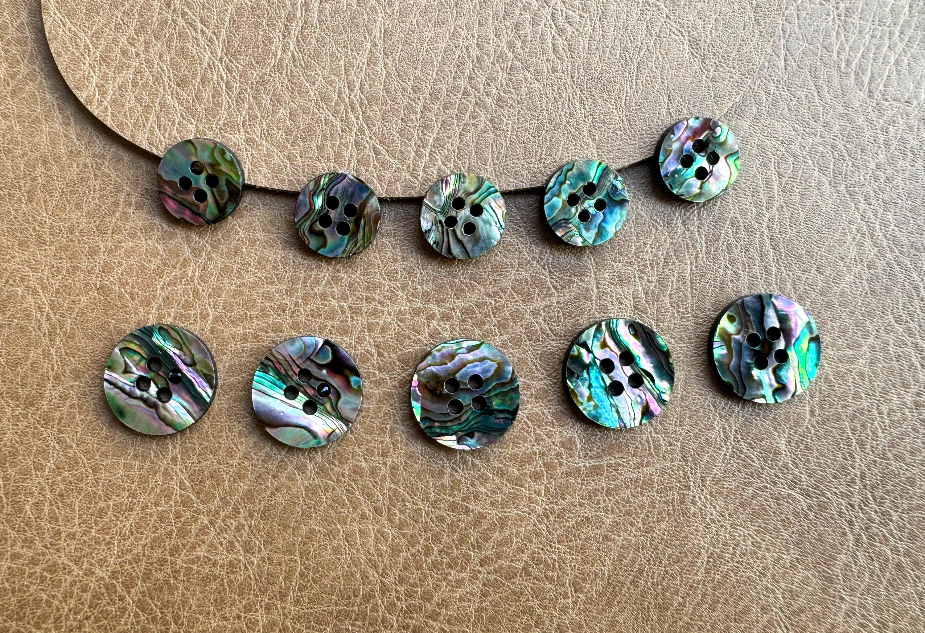 Natural Abalone Shell Buttons ,round Buttons,iridescent Four-hole ...