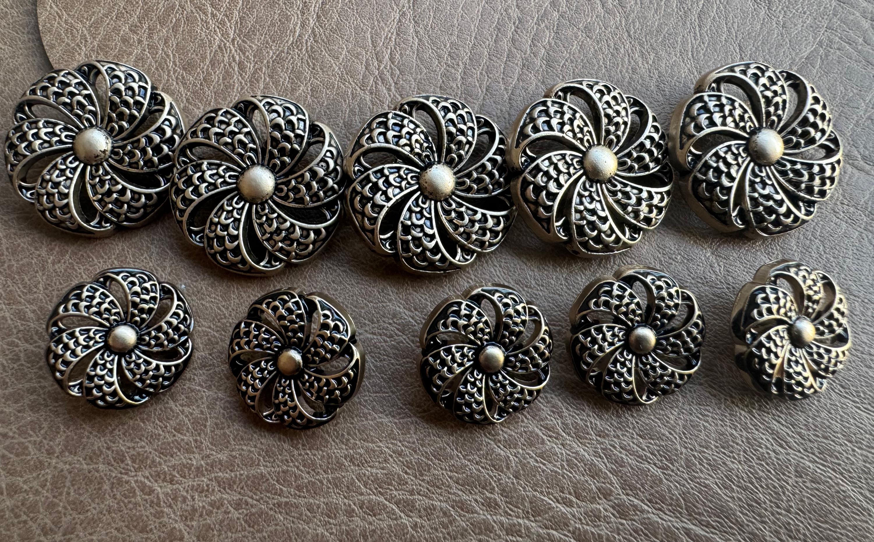Vintage Antique Brass Metal Buttons|ornate Swirl Filigree Design ...