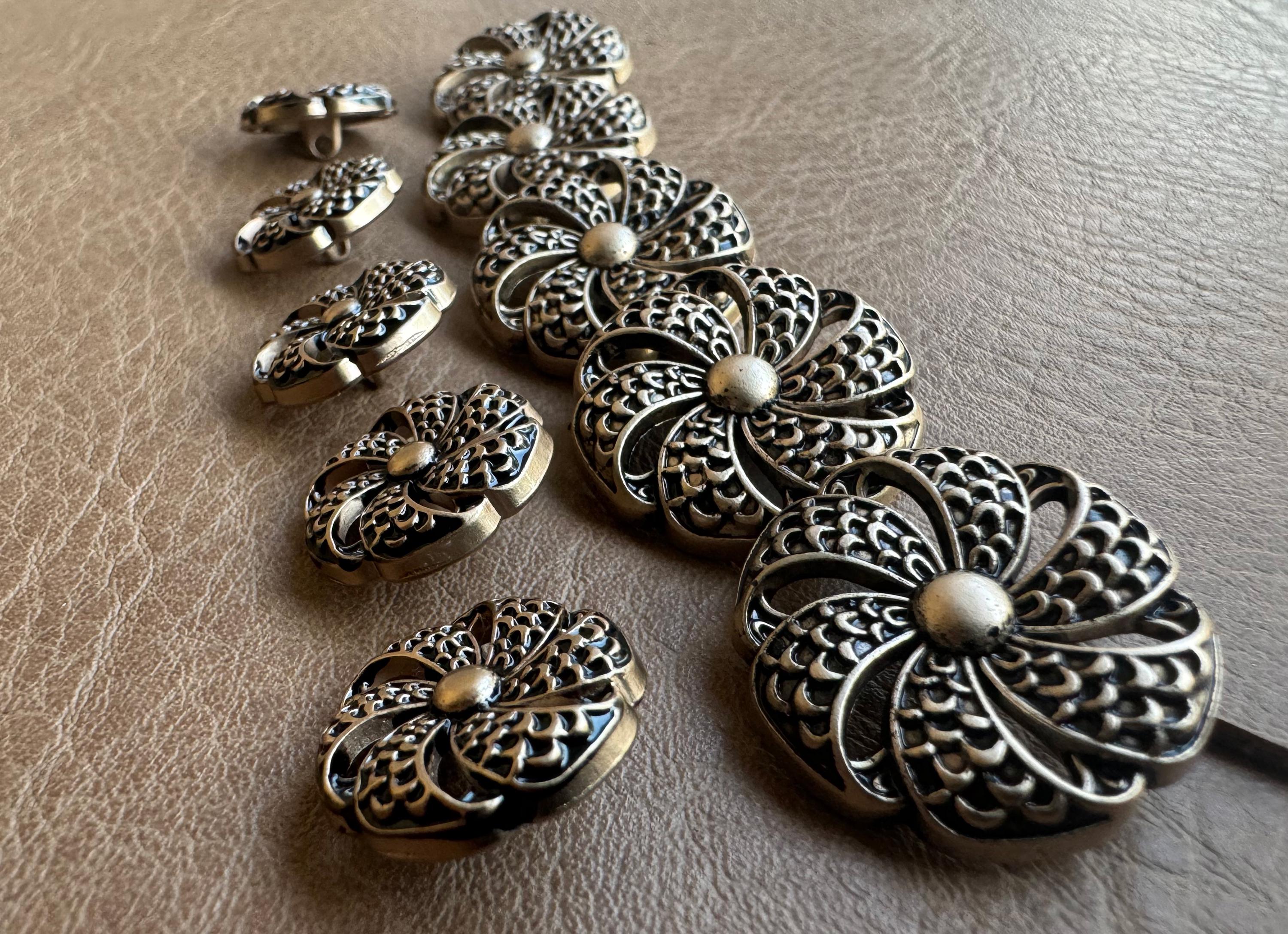 Vintage Antique Brass Metal Buttons|ornate Swirl Filigree Design ...