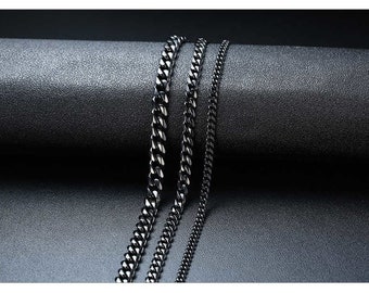 INTELLIGENT 3/5/7mm Black Cuban Chain