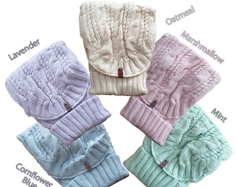Handmade Chunky Cable Knit Pet Sweater - Hendricks and Maple - Pastel Colours - Dog Cat Jumper