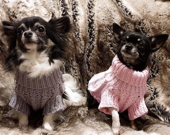 Chunky Cable Knit Pet Sweater - Hendricks and Maple - Handmade Dog Cat Puppy small breed