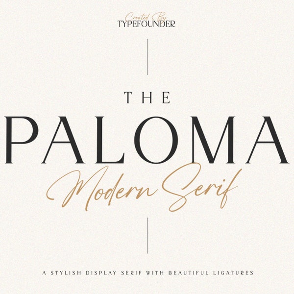 The Paloma - Modern Retro Serif Font, Retro Font, Procreate Font, Canva Font, Cricut Font, Branding Font, Logo Font, Serif font