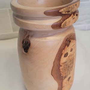 Vase - Silver Birch Wood with patterning, Wood Turned and Handmade sn:26