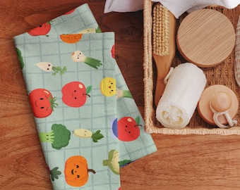 Vegetable Fruit Character Towel: Fun, Baking Kitchen Hand Towel