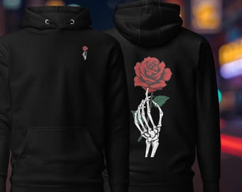 Skeleton and Rose Hoodie