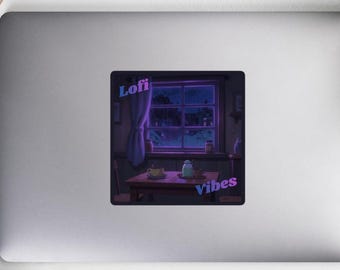 Lofi Vibes Rainy Night Sticker