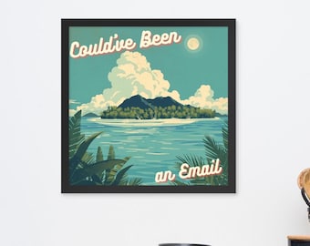 Had een vintage ingelijste reisposter van Email Island Beach kunnen zijn