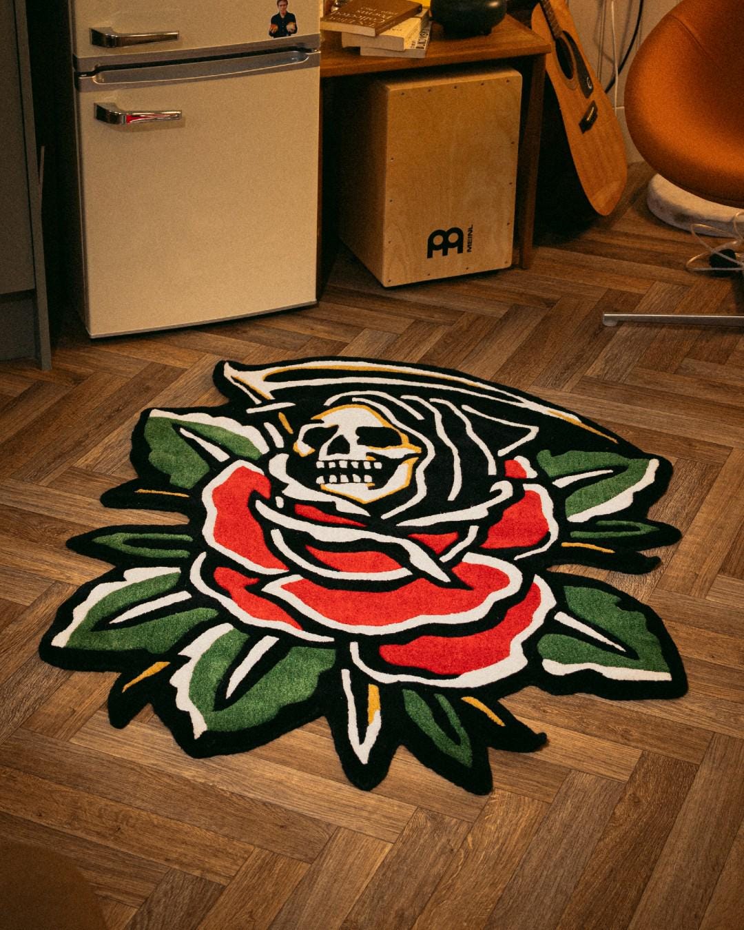 Tatto Rug Handmade Tattoo Art Rug: Gothic Reaper Rose Design - Etsy
