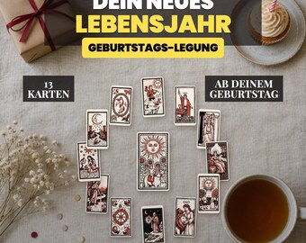 Leitura de Tarot de Aniversário | Seu Ano Novo | Tire 13 Cartas Você Mesmo | Leitura Anual Personalizada a partir do Seu Aniversário | Presente