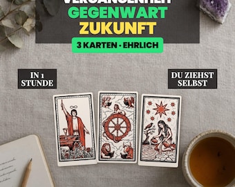 Tarot: Passado, Presente e Futuro | Leitura de 3 Cartas | Você Tira Suas Próprias Cartas | Leitura Personalizada em PDF em 1 Hora