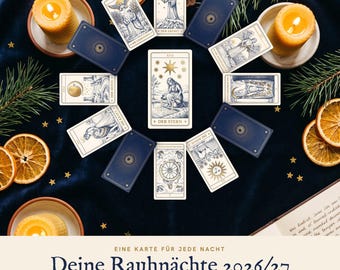 Twelve Days of Christmas 2026/27 Tarot Gold Edition | Draw 13 cards yourself | Accompanying booklet as PDF | One page per night | Copperplate engraving deck