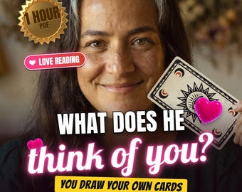 Leitura de Tarot do Amor | O que ele/ela pensa de mim? | Desenhe suas próprias cartas | Leitura de relacionamento em PDF em até 1 hora | Mesmo horário