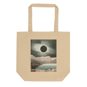 Surreal Eco Tote Bag - Eclipse Lagoon Art Surreal Collage