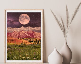 Surreal Art Collage - desert moon collage