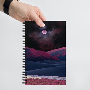 Surreal Art Spiral notebook - Violet Night Collage