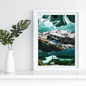 Surreal Art Collage - Green Mountain Lagoons collage