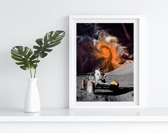 Surreal Art Collage - Moon Ride Collage