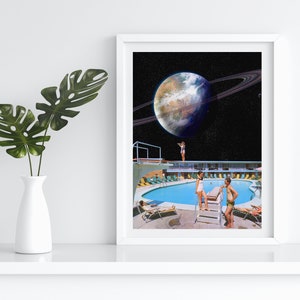 Surreal Art Collage - Diving in Space collage