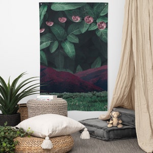 Surreal Art Tapestry Flag - Forest Moon