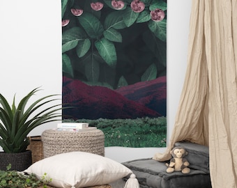 Surreal Art Tapestry Flag - Forest Moon