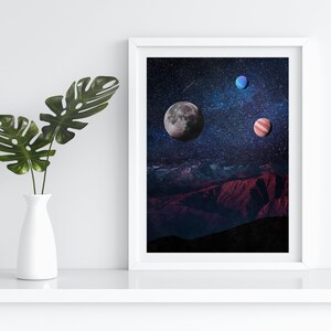 Surreal Art Collage - Planetary Mountains Collage