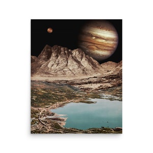 Surreal Art Collage Print Poster - Jupiter Lagoon Collage