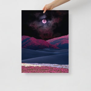 Surreal Art Collage Print - Violet Night