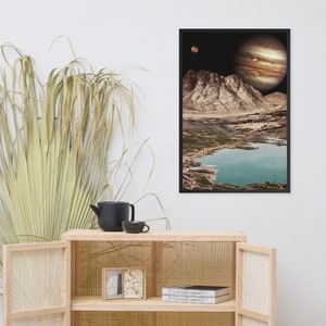 Surreal Art Collage Framed Poster - Jupiter Lagoon