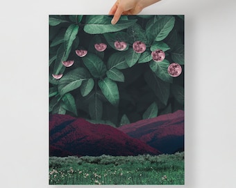 Surreal Art Collage Print - Forest Moon