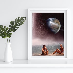 Surreal Art Collage - waterfall in space Collage