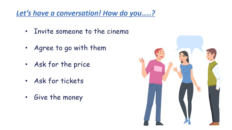 English Powerpoint Lesson, Going to the Movies, Conversation ESL Class ...