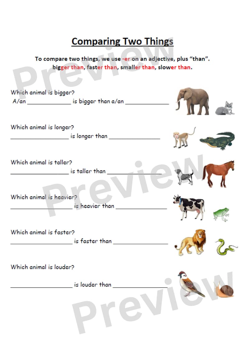 ESL 5 Worksheet Bundle, Low Level A2 English Homework, Grammar Practice ...