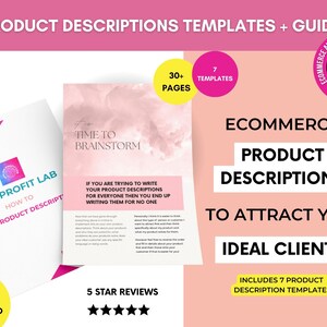 How To Write product Descriptions, Product Descriptions That Sell, High Converting Product Listings, Cheatsheet, Product Workbook, Sales