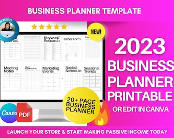 Business Planner, Small Business Planner, Planner For Small Business, Printable Planner, Social Media Content Planner, Brand Planner, Canva