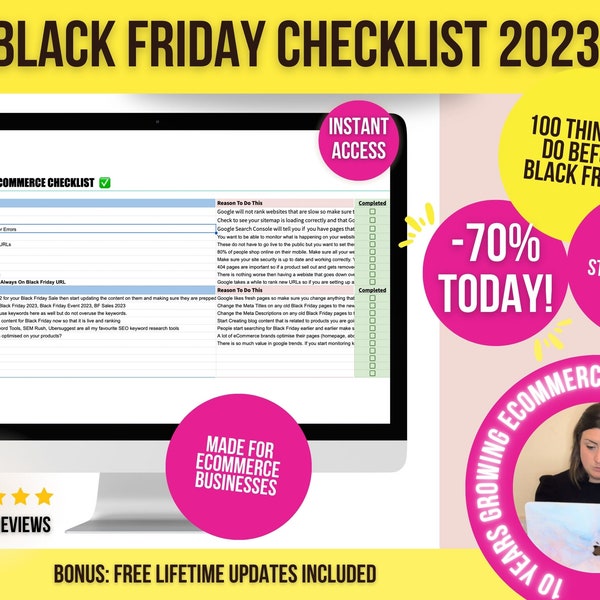 Black Friday Planner, Black Friday Checklist, Sales Tracker, eCommerce Guide, eCommerce Template, Sellers Guide, Sell On Etsy, Shop Planner