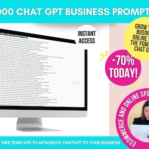 3000 Chat GPT Business Prompts, ChatGPT Prompts Marketing, Social Media Marketing, Chat GPT eCommerce & Online Business Prompts, ChatGPT